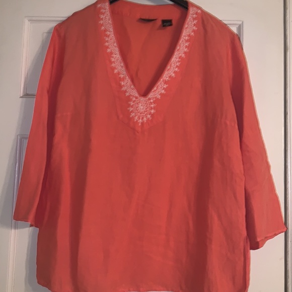 🔥DRESS BARN SHIRT 👚 BRAND NEW LARGE 🪸 CORAL COLOR!!! - Picture 9 of 9